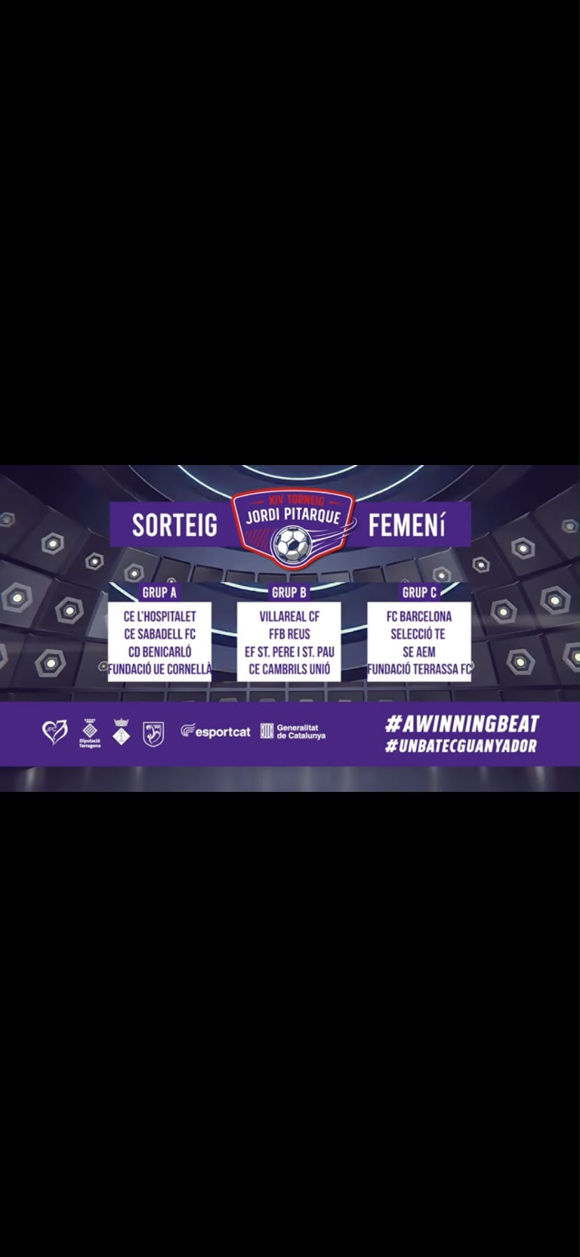 Quadre oficial dels grups del torneig femení del XIV Torneig Jordi Pitarque Ceprià, 5 de setembre de 2026